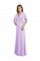Soft Chiffon V-Back Long V-Neck Lilac A-Line Bridesmaid Dress Sudbury