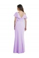 Soft Chiffon V-Back Long V-Neck Lilac A-Line Bridesmaid Dresses Sudbury