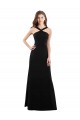 Soft Chiffon Open Back Long Halter Neck Black A-Line Bridesmaid Dress Sudbury