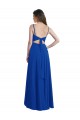Soft Chiffon Open Back Long Spaghetti Straps Royal Blue A-Line High Low Bridesmaid Dress Sudbury