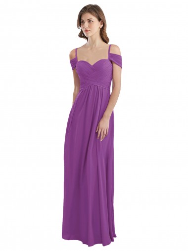Soft Chiffon Long Sweetheart Dahlia A-Line Bridesmaid Dress Sudbury