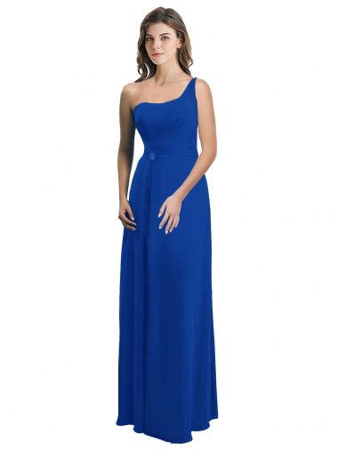 Soft Chiffon Low Back Long One Shoulder A-Line Bridesmaid Dress Sudbury