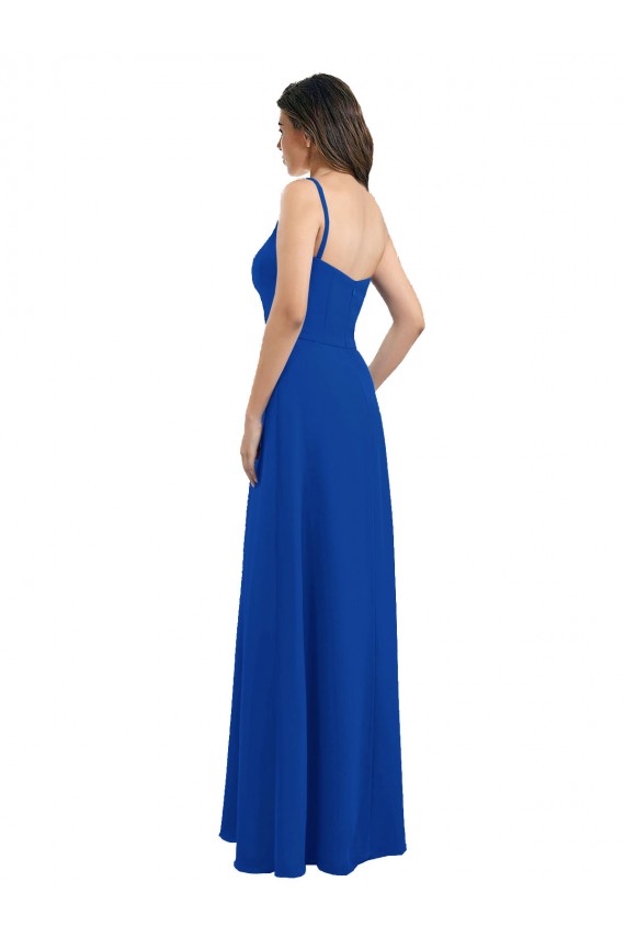 Soft Chiffon Low Back Long One Shoulder A-Line Bridesmaid Dress Sudbury