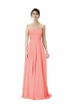 Soft Chiffon Long Strapless Peach A-Line Bridesmaid Dress Sudbury