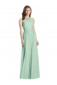 Soft Chiffon Open Back Long Halter Neck Mint Green A-Line Semi Formal Evening Dress / Bridesmaid Dress Sudbury