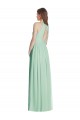 Soft Chiffon Open Back Long Halter Neck Mint Green A-Line Semi Formal Evening Dress / Bridesmaid Dress Sudbury
