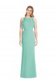 Soft Chiffon Open Back Long Jewel Neck Mermaid Bridesmaid Dress Sudbury