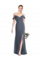 Soft Chiffon Low Back Long Off the Shoulder Trumpet Bridesmaid Dress Sudbury