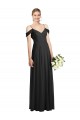 Soft Chiffon Long Spaghetti Straps Black A-Line Semi Formal Evening Dress / Bridesmaid Dress Sudbury