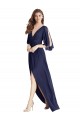 Soft Chiffon Tie Back Long V-Neck Trumpet Semi Formal Evening Dress / Bridesmaid Dress Sudbury