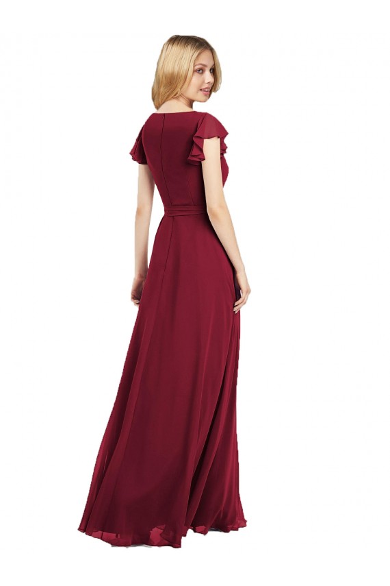 Lxue Chiffon Long V-Neck A-Line Bridesmaid Dress Sudbury