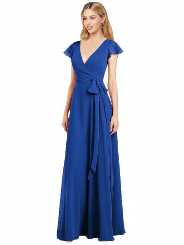 Lxue Chiffon Long V-Neck A-Line Bridesmaid Dress Sudbury
