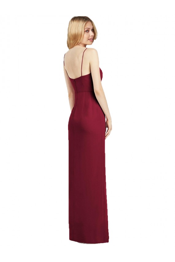Soft Chiffon Long Spaghetti Straps Trumpet Formal Dress / Bridesmaid Dress Sudbury