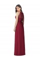Soft Chiffon Long Halter Neck Burgundy Trumpet Bridesmaid Dress Sudbury