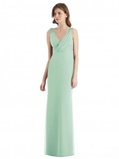 Chiffon Open Back Long V-Neck Trumpet Bridesmaid Dress / Evening Dress Sudbury