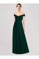 Soft Chiffon Long Off the Shoulder Ever Green A-Line Formal Dress / Bridesmaid Dress Sudbury