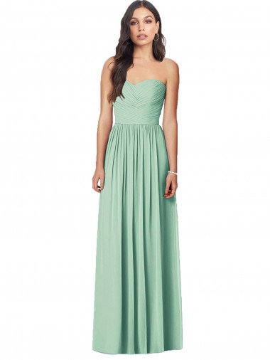 Soft Chiffon Long Sweetheart Mint Green Trumpet Bridesmaid Dress Sudbury