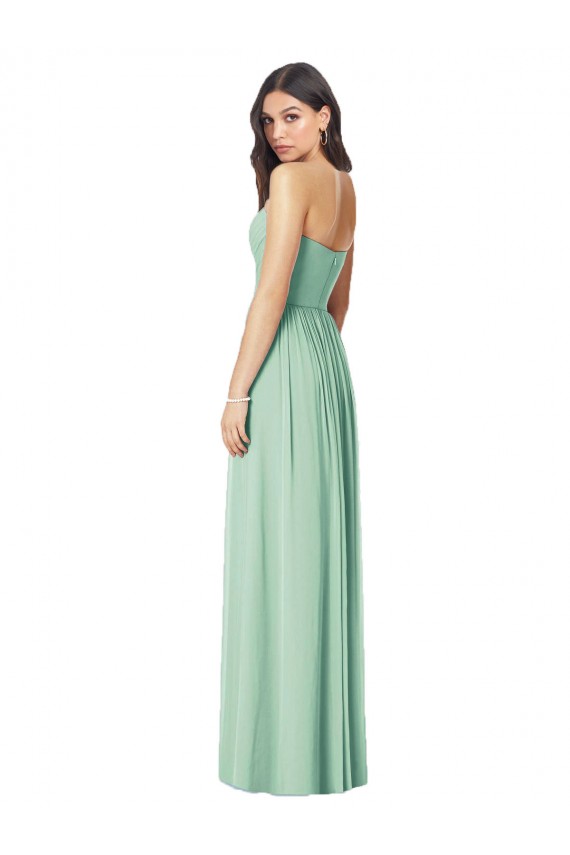 Soft Chiffon Long Sweetheart Mint Green Trumpet Bridesmaid Dress Sudbury