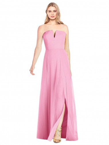 Soft Chiffon Long V-Neck Trumpet Semi Formal Evening Dress / Bridesmaid Dress Sudbury
