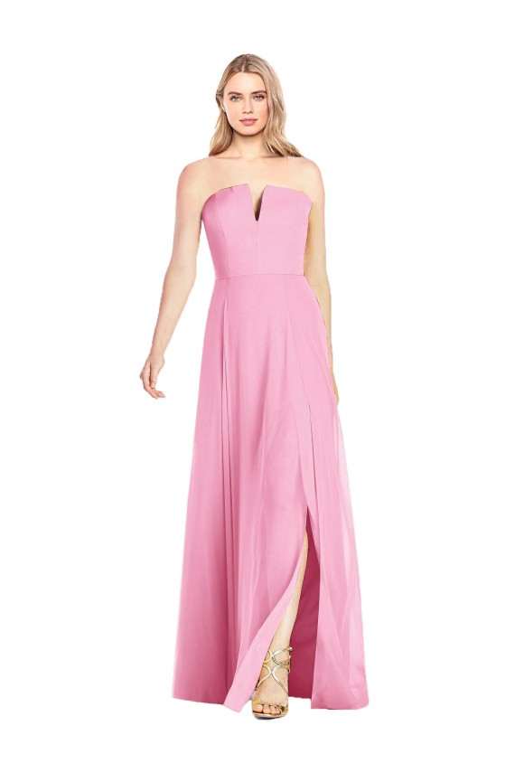 Soft Chiffon Long V-Neck Trumpet Semi Formal Evening Dress / Bridesmaid Dress Sudbury