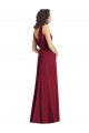 Chiffon V-Back Long V-Neck Hunter A-Line Wedding Party Dress Sudbury