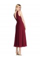 Soft Chiffon V-Back Tea length Halter Neck A-Line Prom Dress / Bridesmaid Dress Sudbury