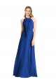 Soft Chiffon V-Back Long Halter Neck Royal Blue A-Line Bridesmaid Dress Sudbury
