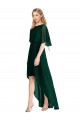 Soft Chiffon Open Back Round Neck A-Line High Low Bridesmaid Dress Sudbury