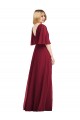Soft Chiffon Long V-Neck Smoke Green Trumpet Bridesmaid Dress Sudbury