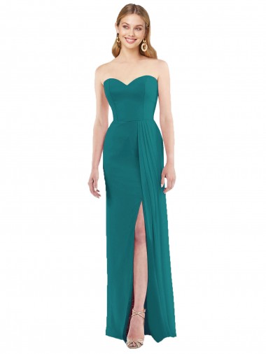 Soft Chiffon Long Sweetheart Hunter Trumpet Bridesmaid Dress Sudbury