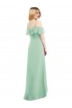 Soft Chiffon Long Spaghetti Straps Trumpet High Low Bridesmaid Dress Sudbury