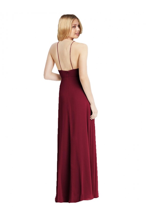 Soft Chiffon Long Spaghetti Straps Dark Green A-Line Semi Formal Evening Dress / Bridesmaid Dress Sudbury