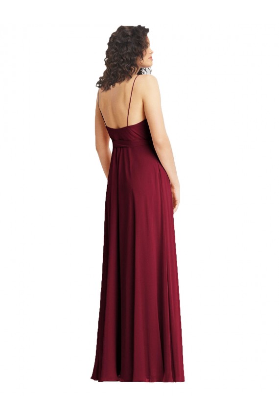 Soft Chiffon Long Spaghetti Straps Trumpet Formal Evening Gown / Bridesmaid Dress Sudbury