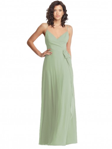 Soft Chiffon Long Spaghetti Straps Trumpet Formal Evening Gown / Bridesmaid Dress Sudbury