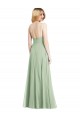 Soft Chiffon Low Back Long Spaghetti Straps Trumpet Formal Evening Gown / Bridesmaid Dress Sudbury