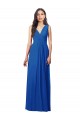Soft Chiffon V-Back Long V-Neck Royal Blue A-Line Semi Formal Evening Dress / Bridesmaid Dress Sudbury