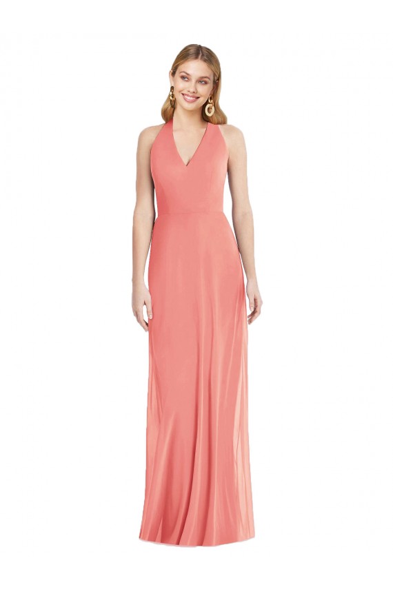 Soft Chiffon Long Halter Neck Trumpet Formal Evening Gown / Bridesmaid Dress Sudbury