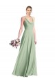 Chiffon V-Back Long Spaghetti Straps A-Line Bridesmaid Dress / Evening Dress Sudbury