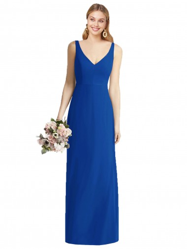 Soft Chiffon Long Sweetheart Royal Blue Mermaid Bridesmaid Dress Sudbury