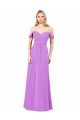 Soft Chiffon Long Off the Shoulder Violet A-Line Bridesmaid Dress Sudbury