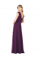Soft Chiffon Long V-Neck Grape A-Line Formal Dress / Bridesmaid Dress Sudbury