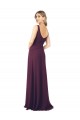 Chiffon Long Floor Length V-Neck Grape A-Line Bridesmaid Dress Sudbury