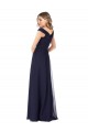 Soft Chiffon Long Off the Shoulder Dark Navy A-Line Evening Dress / Bridesmaid Dress Sudbury