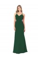 Soft Chiffon Long V-Neck Dark Green A-Line Bridesmaid Dress Sudbury