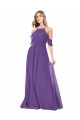 Soft Chiffon Long Off the Shoulder Plum Purple A-Line Bridesmaid Dress Sudbury