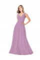 Soft Chiffon Long V-Neck A-Line Bridal Party Dress Sudbury