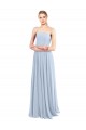 Soft Chiffon Low Back Long Spaghetti Straps Light Sky Blue A-Line Bridesmaid Dress Sudbury