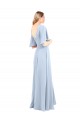 Chiffon V-Back Long V-Neck Light Sky Blue A-Line Bridesmaid Dress / Evening Dress Sudbury