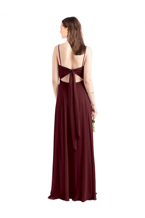 Chiffon Long Spaghetti Straps A-Line Bridesmaid Dress / Evening Dress Sudbury
