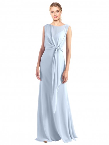 Chiffon Keyhole Back Long V-Neck A-Line Bridesmaid Dress / Evening Gowns Sudbury